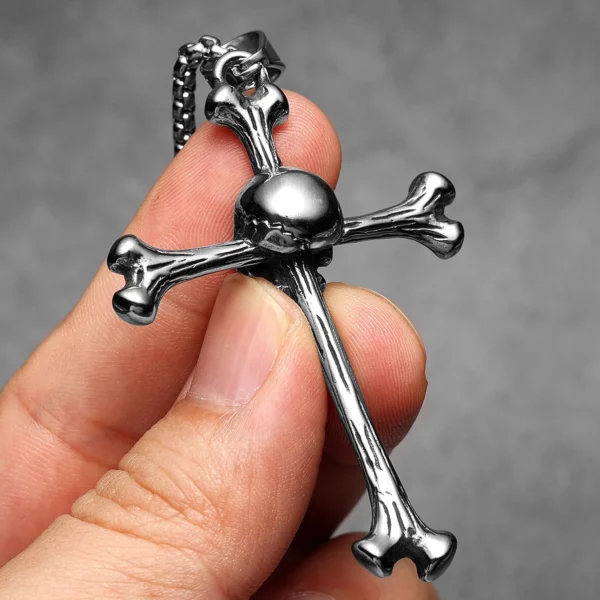 S09ee0206da2a4acbbeaf90f6ca67282ae-1.webp Skull Bone Cross Men Necklaces Stainless Steel Pendant Chain Women Fashion Charm Jewelry Punk New In Accessories Gifts Wholesale
