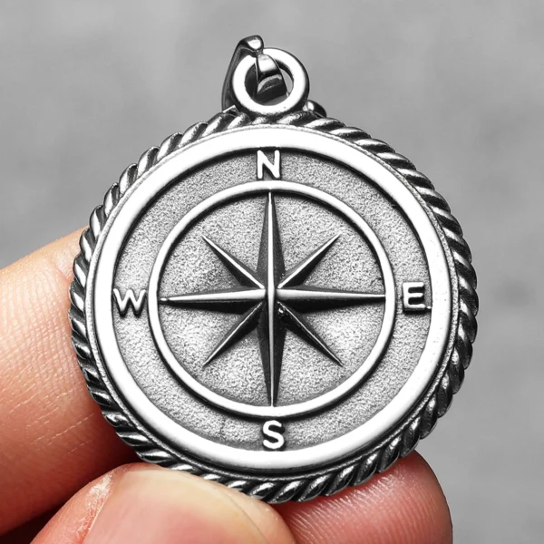 S0aafc74648974ef7bec2af85cfdbf5797.webp Compass Anchor Men Necklaces Stainless Steel Pendant Chain Women Fashion Jewelry Punk New In Accessories Gifts Wholesale