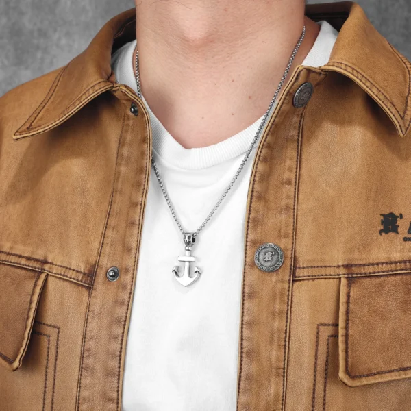 S0d34ebfd68ae4a93b462c910492cfd2a6.webp Simple Skull Anchor Men Necklaces Stainless Steel Pendant Chain Women Fashion Jewelry Punk New In Accessories Gifts Wholesale