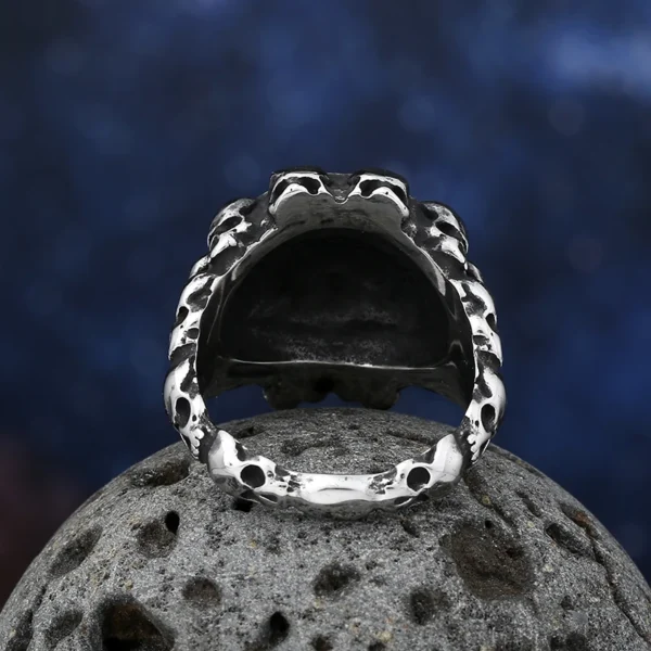 S1bb1ce12e2c24cb299d16ff558272072u.webp Cool Punk Domineering 316L Stainless Steel Heavy Sugar Skull Ring Mens Punk Rock Biker Jewelry Christmas Creativity Gift