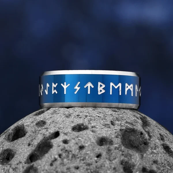 S1ea3195c66a24fc4a8e3744c58ba58d28.webp Carbide Anillos for Men Stress Release Accessory Classic Stainless Steel Wedding Band Casual Viking Rune Sport Jewelry OSR1070