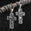 Skull Texture Cross Men Necklaces Stainless Steel Pendant Chain Women Fashion Jewelry Punk New In Accessories Gifts Wholesale