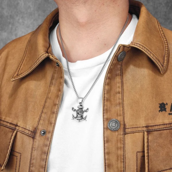 S27f06e08f3b94b4592427d2369891fe4p.webp Pirate Skull Anchor Men Necklaces Stainless Steel Pendant Chain Women Fashion Jewelry Punk New In Accessories Gifts Wholesale