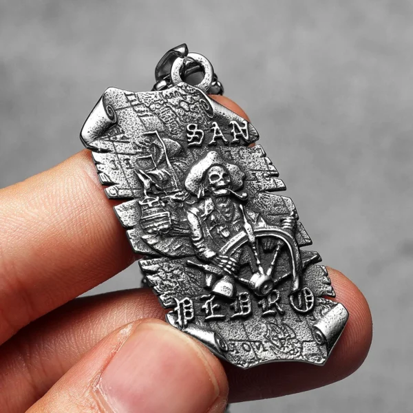 S29eef009740c4cb6886dadc67907271bL.webp Pirate Captain San Pedro Men Necklaces Stainless Steel Pendant Chain Women Fashion Jewelry Punk New Accessories Gifts Wholesale