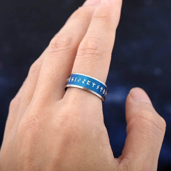 S2be544b562ac4802ab648faebdda59f3n.webp Carbide Anillos for Men Stress Release Accessory Classic Stainless Steel Wedding Band Casual Viking Rune Sport Jewelry OSR1070