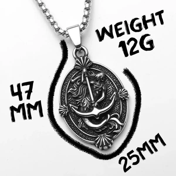 S2bfdfce11d3649098db49015e2ee4d98b.webp Anchor Mermaid Amulets Men Necklaces Stainless Steel Pendant Chain Women Fashion Jewelry Punk New In Accessories Gifts Wholesale