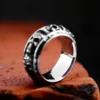 BEIER 2024 New Fashion 316L Stainless Steel Punk Spinning Skull Ring Unique Men's Ring Biker Gothic Jewelry