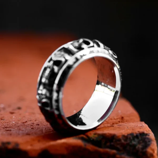 S2d059db3b52b4802a1eb5dce7e4bde5fI.webp BEIER 2024 New Fashion 316L Stainless Steel Punk Spinning Skull Ring Unique Men's Ring Biker Gothic Jewelry
