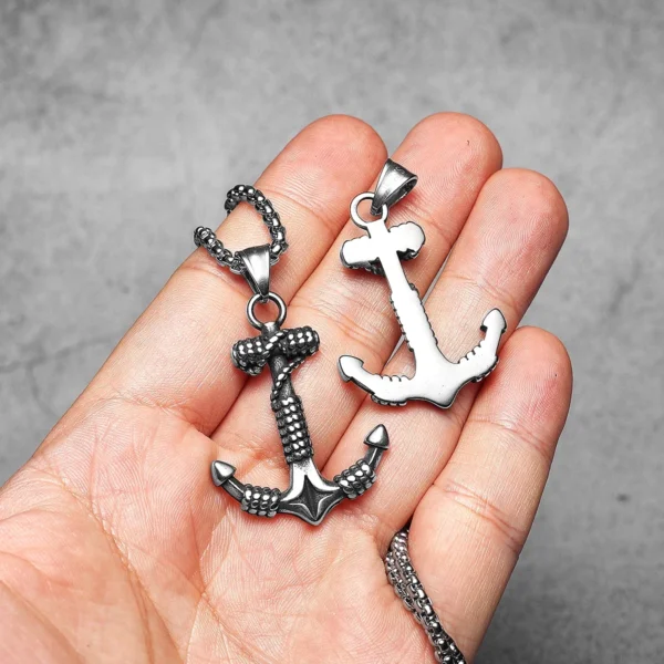 S2f503ceb746e42cd86cb226a86ec591fi.webp Simple Retro Anchor Men Necklaces Stainless Steel Pendant Chain Women Fashion Jewelry Punk New In Accessories Gifts Wholesale