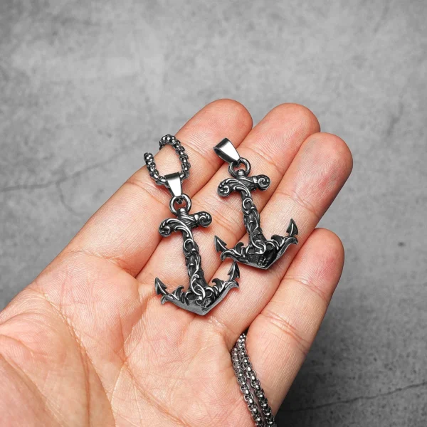 S2f839d1a799447539bd376a5b04a0e5aP.webp Sea Wave Anchor Men Necklaces Stainless Steel Pendant Chain Women Fashion Jewelry Punk New In Accessories Gifts Wholesale