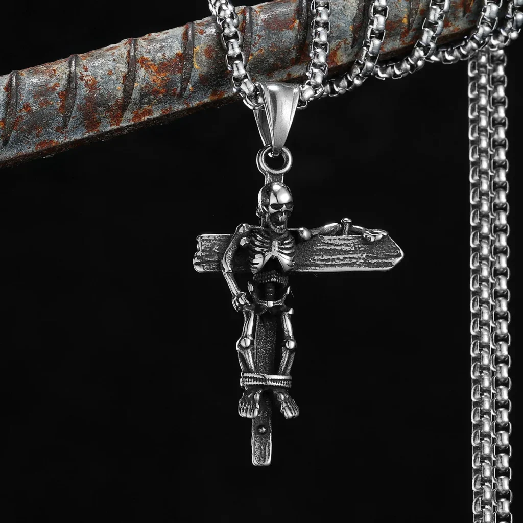 Jesus Skull Cross Men Necklaces Stainless Steel Pendant Chain Women Fashion Jewelry Punk New In Accessories Gifts Wholesale