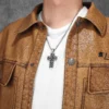 Skull Texture Cross Men Necklaces Stainless Steel Pendant Chain Women Fashion Jewelry Punk New In Accessories Gifts Wholesale