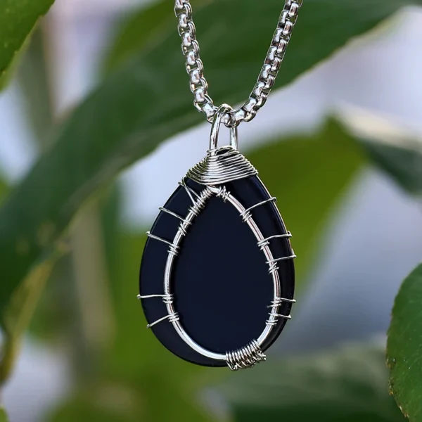 S3555df5a8e244ed58bf8e97ce84a2f8f9.webp 2024 New 316L Stainless Steel Unique Stone Pendant Necklace For Man Women Boyfriend Gift Animal Jewelry
