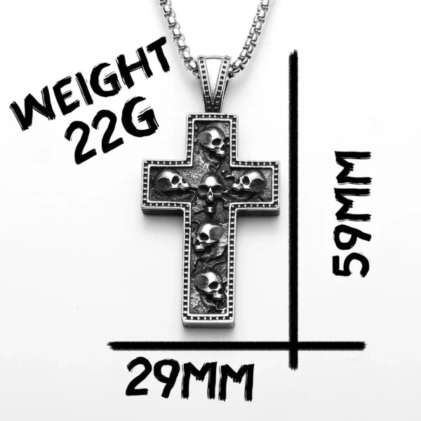 S3654532a61ac4949ab7101f6b990a386k-2.webp Skull Texture Cross Men Necklaces Stainless Steel Pendant Chain Women Fashion Jewelry Punk New In Accessories Gifts Wholesale