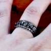 BEIER 2024 New Fashion 316L Stainless Steel Punk Spinning Skull Ring Unique Men's Ring Biker Gothic Jewelry