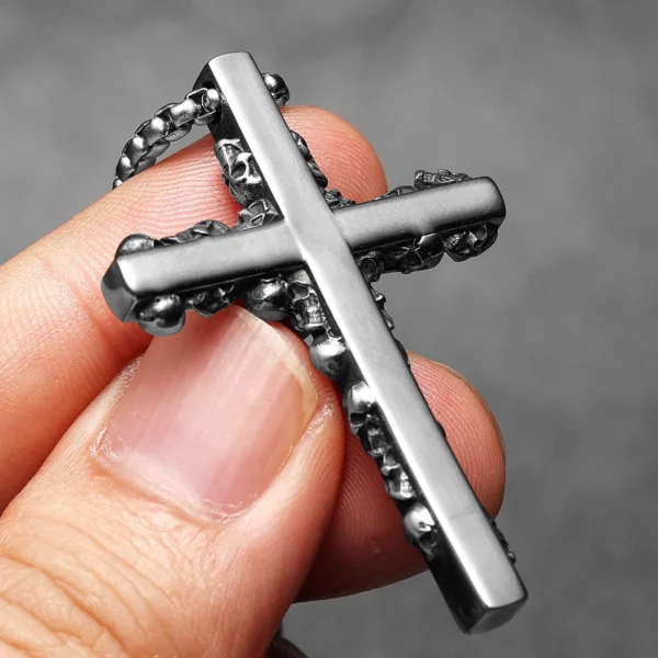 S39143a390ad043dca88eddc3784d1d22i-3.webp Skull Cross Men Necklaces Stainless Steel Pendant Chain Women Fashion Jewelry Punk Unique New In Accessories Gifts Wholesale