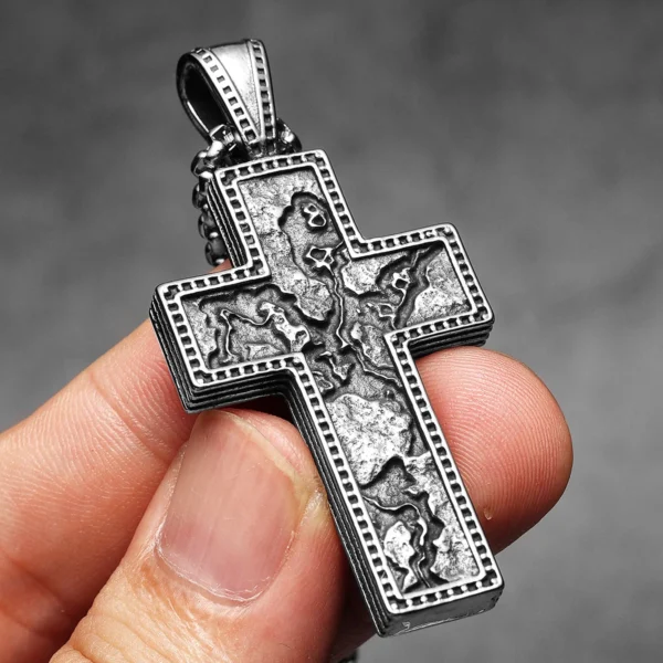 S3abea085cf6c41e6b5017eb61ca8d4baf.webp Skull Texture Cross Men Necklaces Stainless Steel Pendant Chain Women Fashion Jewelry Punk New In Accessories Gifts Wholesale
