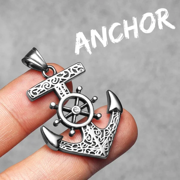 S3b017b308c39434d8bf7203c3b42d0a5x.webp Anchor Sailor Rudder Men Necklaces Stainless Steel Pendant Chain Women Fashion Jewelry Punk New In Accessories Gifts Wholesale
