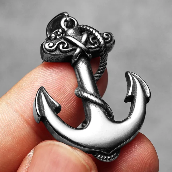 S3f4d11488f1c4cf1932360af0be4a50eG.webp Pirate Anchor Stainless Steel Jewelry Men Simple Necklaces with Pendant for Male Women Punk Hip Hop Accessories Gifts Wholesale