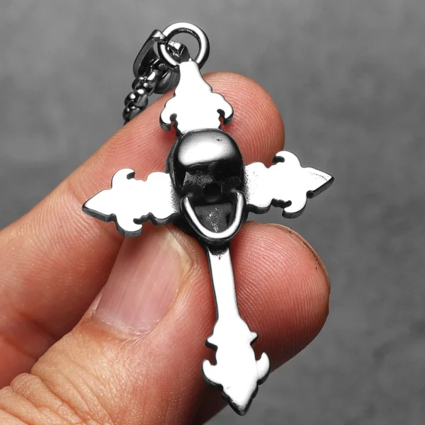 S486c19b8679344edbd260576775d39dbx-3.webp Simple Skull Cross Men Necklaces Stainless Steel Pendant Chain Women Fashion Jewelry Punk New In Accessories Gifts Wholesale