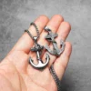 Pirate Anchor Stainless Steel Jewelry Men Simple Necklaces with Pendant for Male Women Punk Hip Hop Accessories Gifts Wholesale
