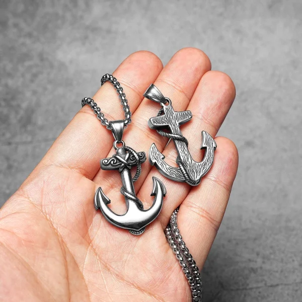 S4991f85974a640df8919e305e5c1d076B.webp Pirate Anchor Stainless Steel Jewelry Men Simple Necklaces with Pendant for Male Women Punk Hip Hop Accessories Gifts Wholesale