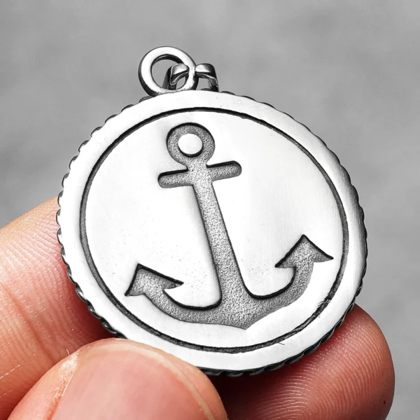 S548454ecd28047c8942e783942845adbq.webp Compass Anchor Men Necklaces Stainless Steel Pendant Chain Women Fashion Jewelry Punk New In Accessories Gifts Wholesale