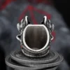 Punk Rock New Dropshipping 316L Stainless Steel Animal Snake Ring With Red Stone For Man Women Party Gift
