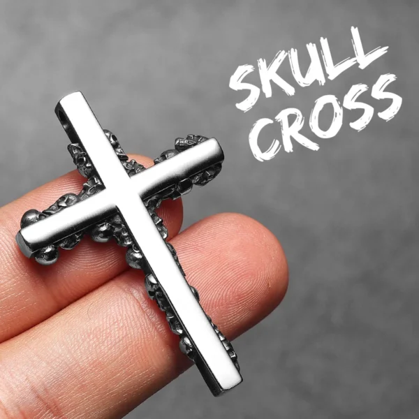 S560944ae773340849a3e1df5137b8ee1e.webp Skull Cross Men Necklaces Stainless Steel Pendant Chain Women Fashion Jewelry Punk Unique New In Accessories Gifts Wholesale
