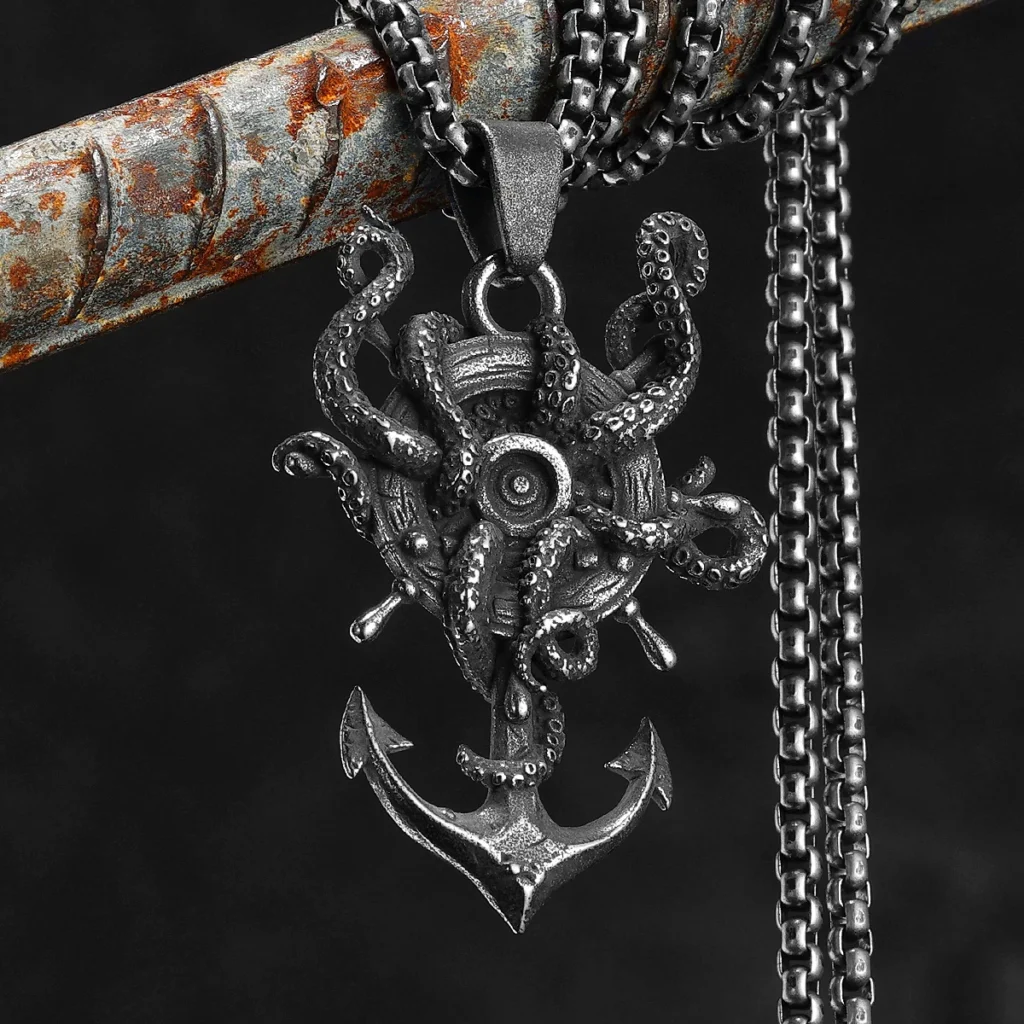 Vintage Octopus Anchor Men Necklaces Stainless Steel Pendant Chain Women Fashion Jewelry Punk New In Accessories Gifts Wholesale