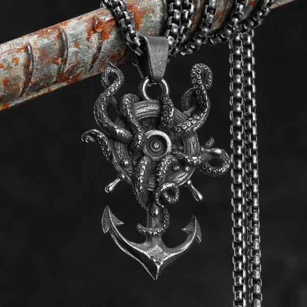S5664fe7d54dc45a391a7174df90d906eY.webp Vintage Octopus Anchor Men Necklaces Stainless Steel Pendant Chain Women Fashion Jewelry Punk New In Accessories Gifts Wholesale
