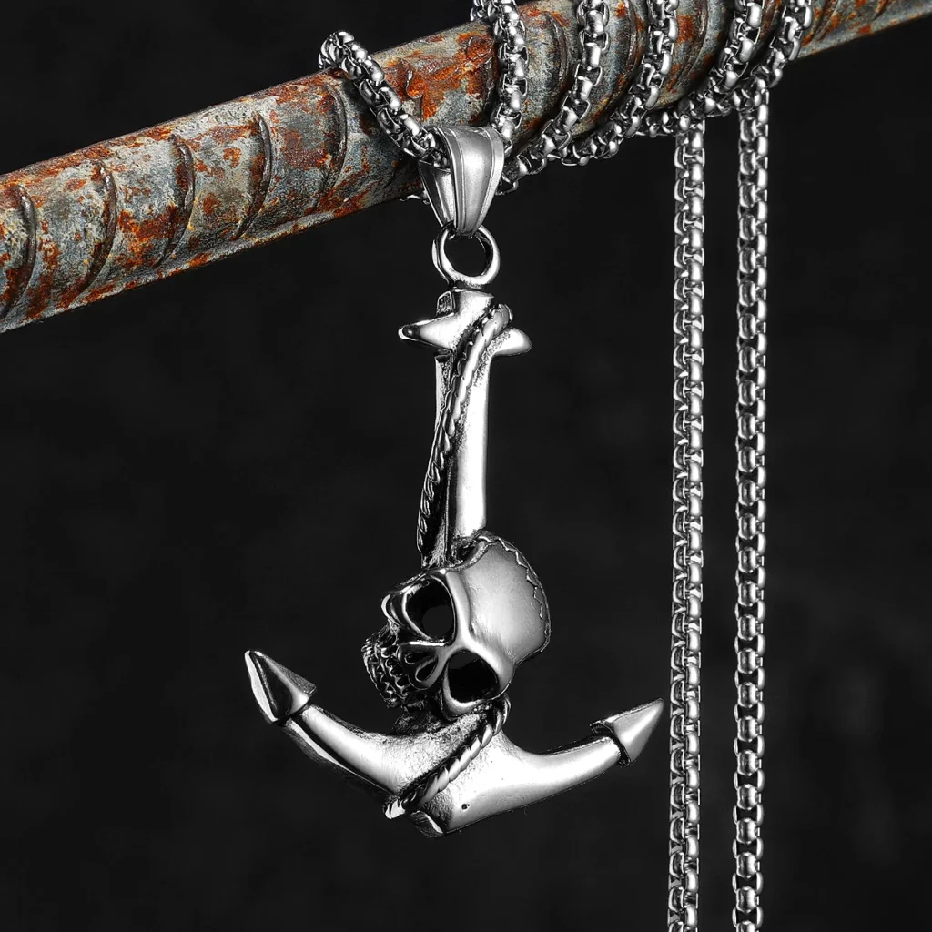 Skull Anchor Amulets Men Necklaces Stainless Steel Pendant Chain Women Fashion Jewelry Punk New In Accessories Gifts Wholesale