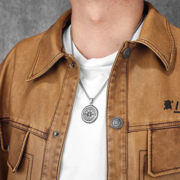 S5bde7ce4d9cd47f09510e9dd5d0d93f10.webp Compass Anchor Men Necklaces Stainless Steel Pendant Chain Women Fashion Jewelry Punk New In Accessories Gifts Wholesale