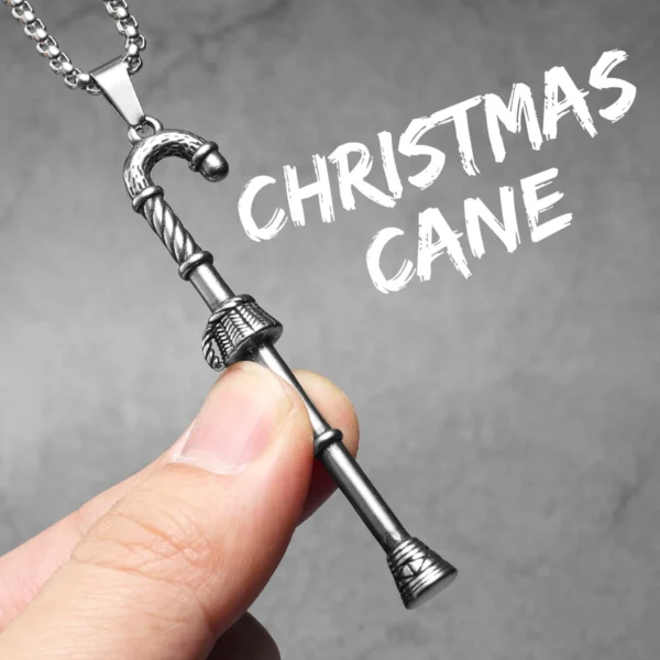 S5ee90a1f95684ad6a2f867d2343b0fb5x.webp Christmas Candy Cane Men Necklaces Stainless Steel Pendant Chain Women Fashion Jewelry Punk New In Accessories Gifts Wholesale
