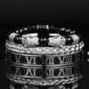 Luxury Set Bracelets Men Double Leopard head Handmade Enamel Roman Numeral Bangles Rope Buckle Stone Beads Jewelry Dropshipping