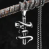 Snake Around Cross Men Necklaces Stainless Steel Pendant Chain Women Fashion Simple Jewelry Punk New Accessories Gifts Wholesale