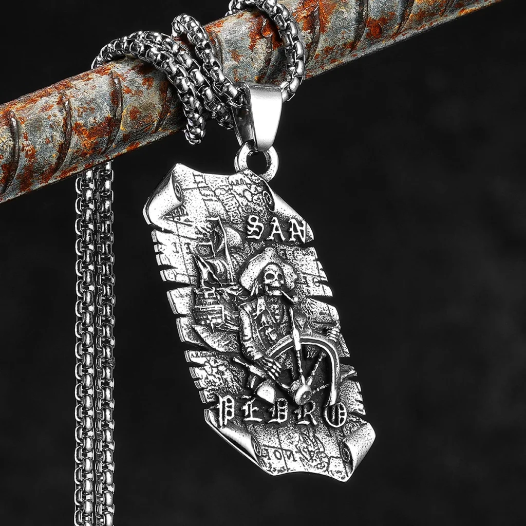 Pirate Captain San Pedro Men Necklaces Stainless Steel Pendant Chain Women Fashion Jewelry Punk New Accessories Gifts Wholesale