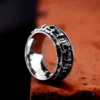 BEIER 2024 New Fashion 316L Stainless Steel Punk Spinning Skull Ring Unique Men's Ring Biker Gothic Jewelry