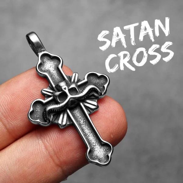 S6787867a1d8849aebb94e3a2d295c33dP.webp Satan Cross Men Necklaces Stainless Steel Pendant Chain Women Fashion Jewelry Punk Amulets New In Accessories Gifts Wholesale