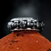 BEIER 2024 New Fashion 316L Stainless Steel Punk Spinning Skull Ring Unique Men's Ring Biker Gothic Jewelry
