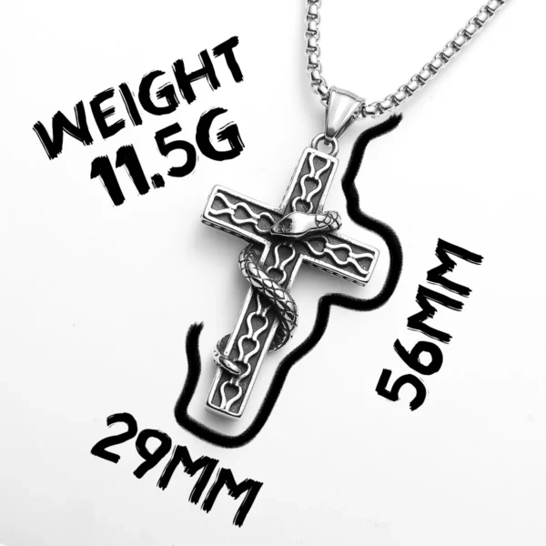 S6a50d624885d4b3e9ec073d807464bc0Z.webp Cross Snake Men Necklaces Stainless Steel Pendant Chain Women Simple Fashion Jewelry Punk Amulets Accessories Gifts Wholesale