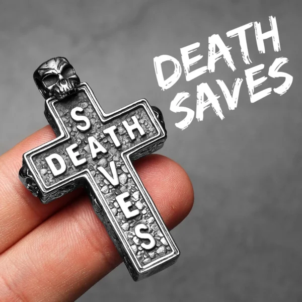S6c6c564faaac4aa0946dbd47392b3fce8.webp Death Saves Skull Cross Men Necklaces Stainless Steel Pendant Chain Women Fashion Jewelry Punk Gothic Accessories Gift Wholesale