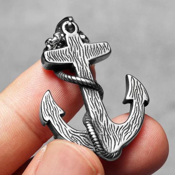 S6dd2c4a3690a402a99fa27fc25d72601v.webp Pirate Anchor Stainless Steel Jewelry Men Simple Necklaces with Pendant for Male Women Punk Hip Hop Accessories Gifts Wholesale