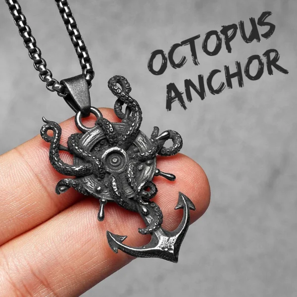 S71bdf5b9eebc4ba78401bbc4ae2800d7k.webp Vintage Octopus Anchor Men Necklaces Stainless Steel Pendant Chain Women Fashion Jewelry Punk New In Accessories Gifts Wholesale