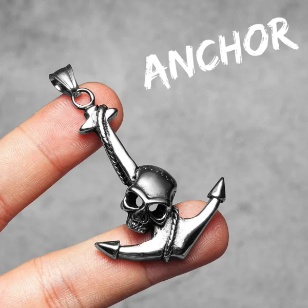 S723589d9e77443aeaaacc675e00eda1a0.webp Skull Anchor Amulets Men Necklaces Stainless Steel Pendant Chain Women Fashion Jewelry Punk New In Accessories Gifts Wholesale