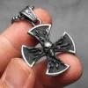 Flame Skull Cross Men Necklaces Stainless Steel Pendant Chain Women Fashion Jewelry Punk Gothic Accessories Gifts Wholesale