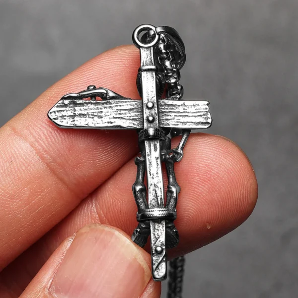 S7f678663269143b5a5d64ee13cf7e2f2D-1.webp Jesus Skull Cross Men Necklaces Stainless Steel Pendant Chain Women Fashion Jewelry Punk New In Accessories Gifts Wholesale
