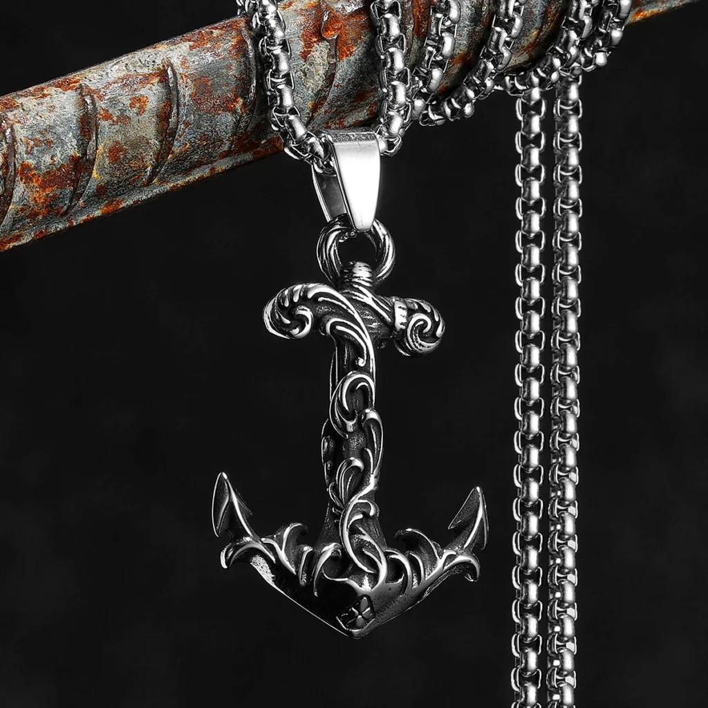 Sea Wave Anchor Men Necklaces Stainless Steel Pendant Chain Women Fashion Jewelry Punk New In Accessories Gifts Wholesale