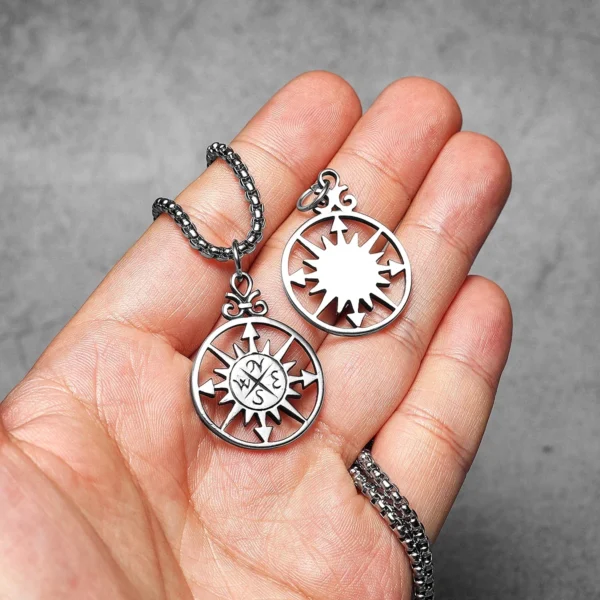 S82c06084bd0942d2859e2c87fe24e48bT.webp Simple Compass Symbol Men Necklaces Stainless Steel Pendant Chain Women Fashion Jewelry Punk New In Accessories Gifts Wholesale