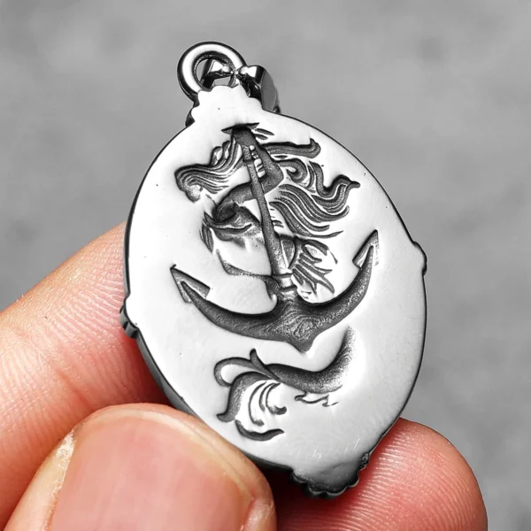 S835cd0aecd0541a19f8e0e529b923cf7G.webp Anchor Mermaid Amulets Men Necklaces Stainless Steel Pendant Chain Women Fashion Jewelry Punk New In Accessories Gifts Wholesale